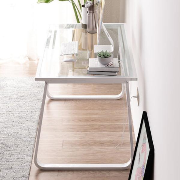 360Home Computer Schreibtisch aus gehärtetem Glas Büro Gestell
